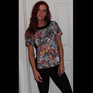 H&M Black and Floral Dress Shirt